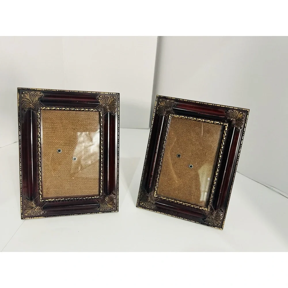 Victorian‎ Style Red Gold Scrolls ornate Standing Photo Frame  6.5x4.5